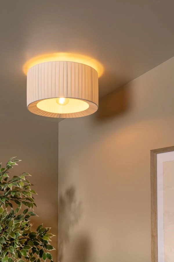 Lucide FOLD - Flush ceiling light - Ø 40 cm - 1xE27 - White - atmosphere 1